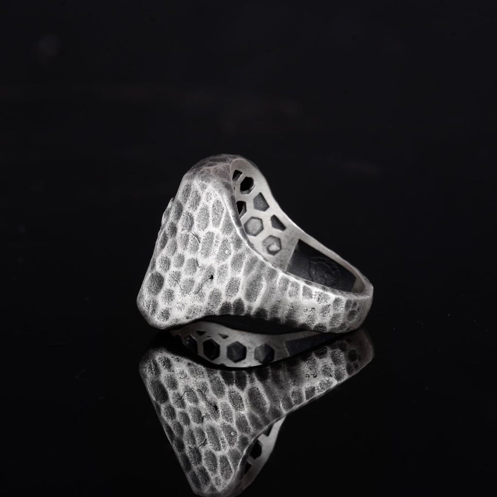 KAMBO 925 Sterling Silver Bear Ring – Handmade Men's Animal Symbol Ring – Bold Statement Jewelry – Strength and Power Design — 7