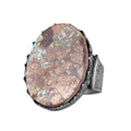 KAMBO 925 Sterling Silver Natural Turquoise Stone Large Men's Ring – Handmade Spiritual Healing Jewelry (Style-4)