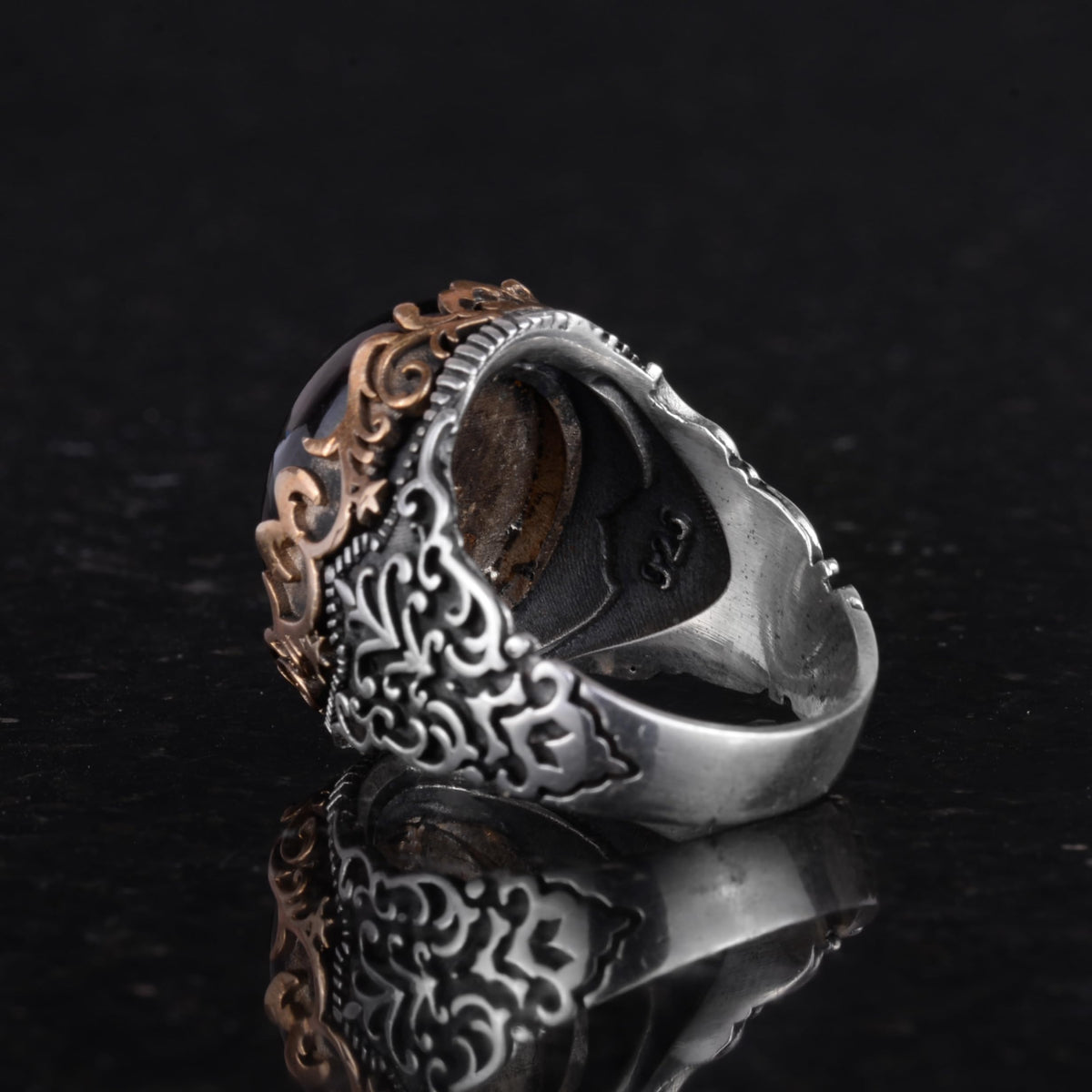 Natural Garnet Stone Handmade Ring - 925 Sterling Silver — 6