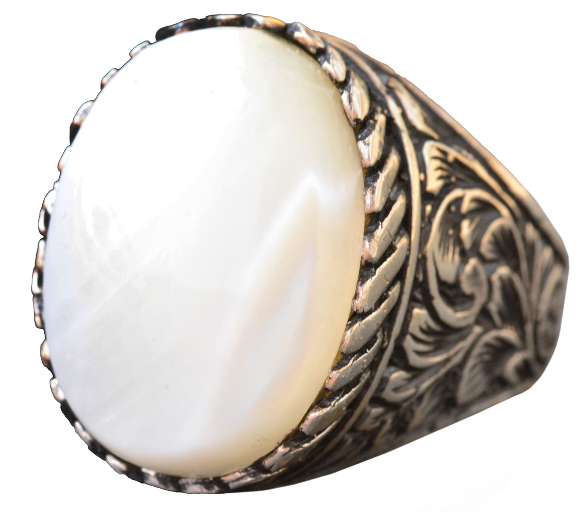 925 Sterling Silver Ring - Ring with Natural Pearl Stone