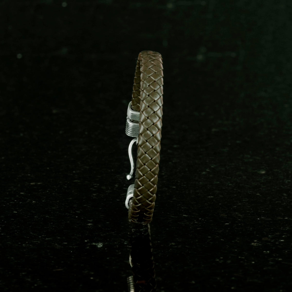 Stylish Handmade Modern Men's Accessory - Leather Bracelet with 925 Sterling Silver Detail — 2