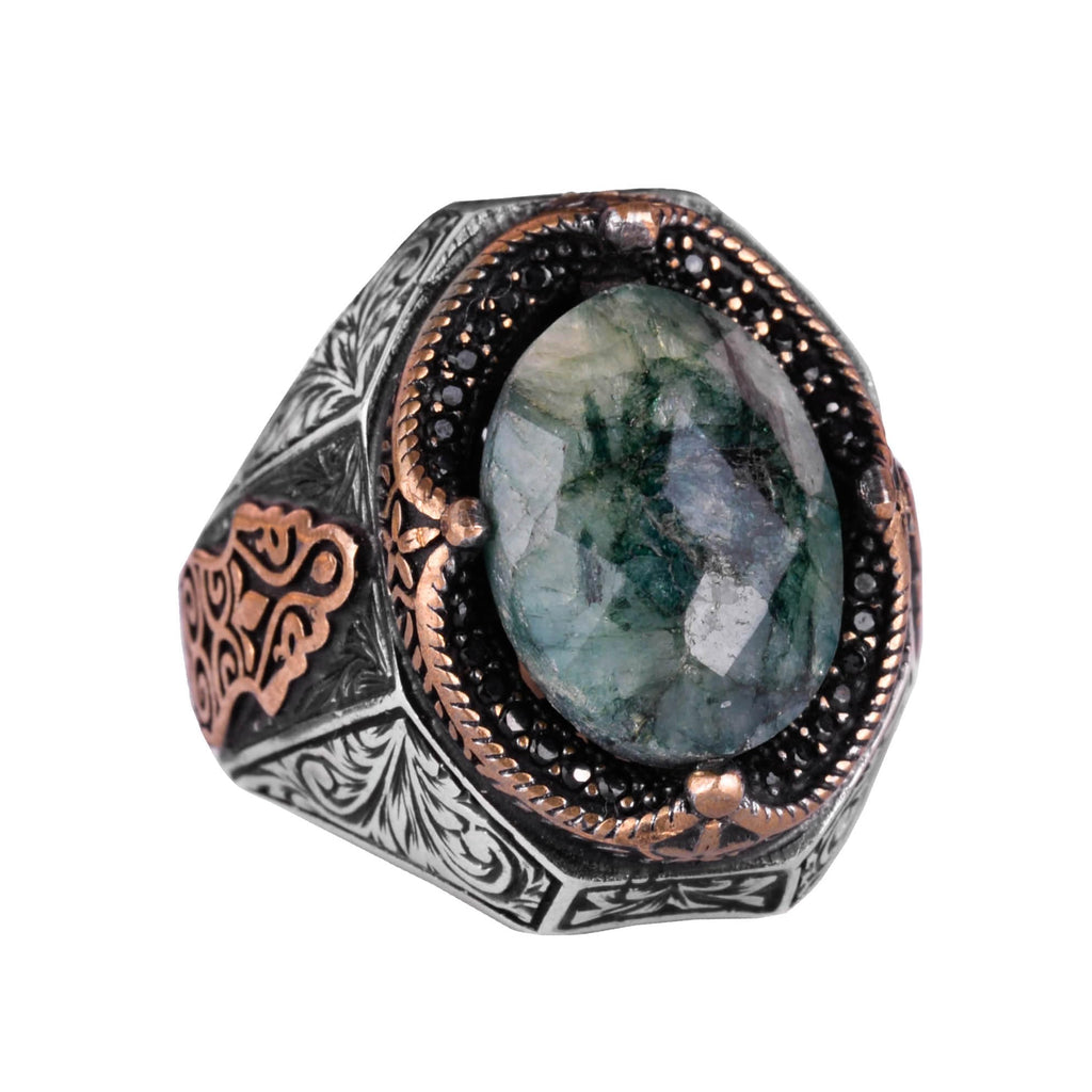 Stylish Handmade Emerald Stone Ring, 925 Sterling Silver Ring