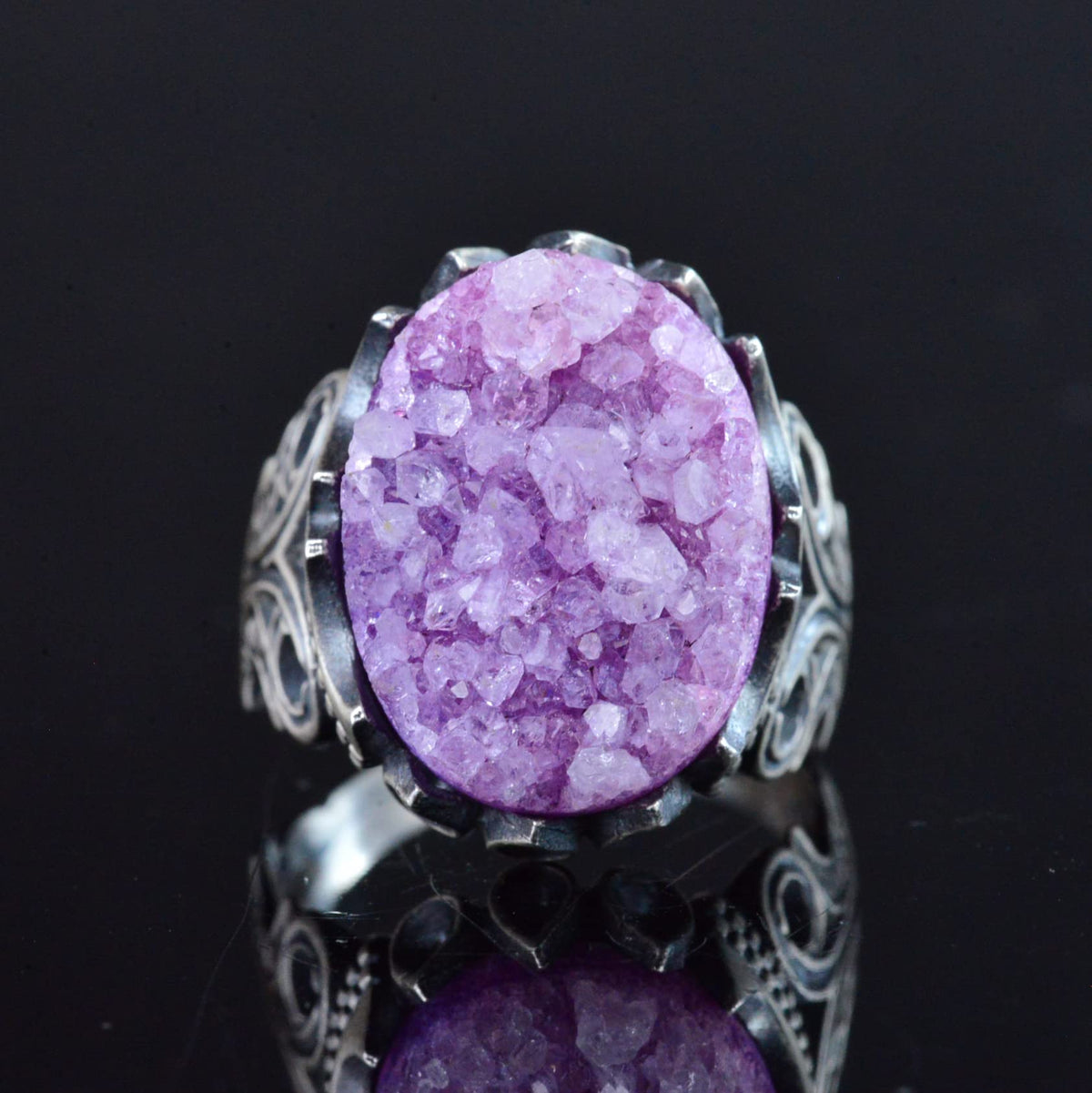 Drusy Quartz Stone Ring — 6