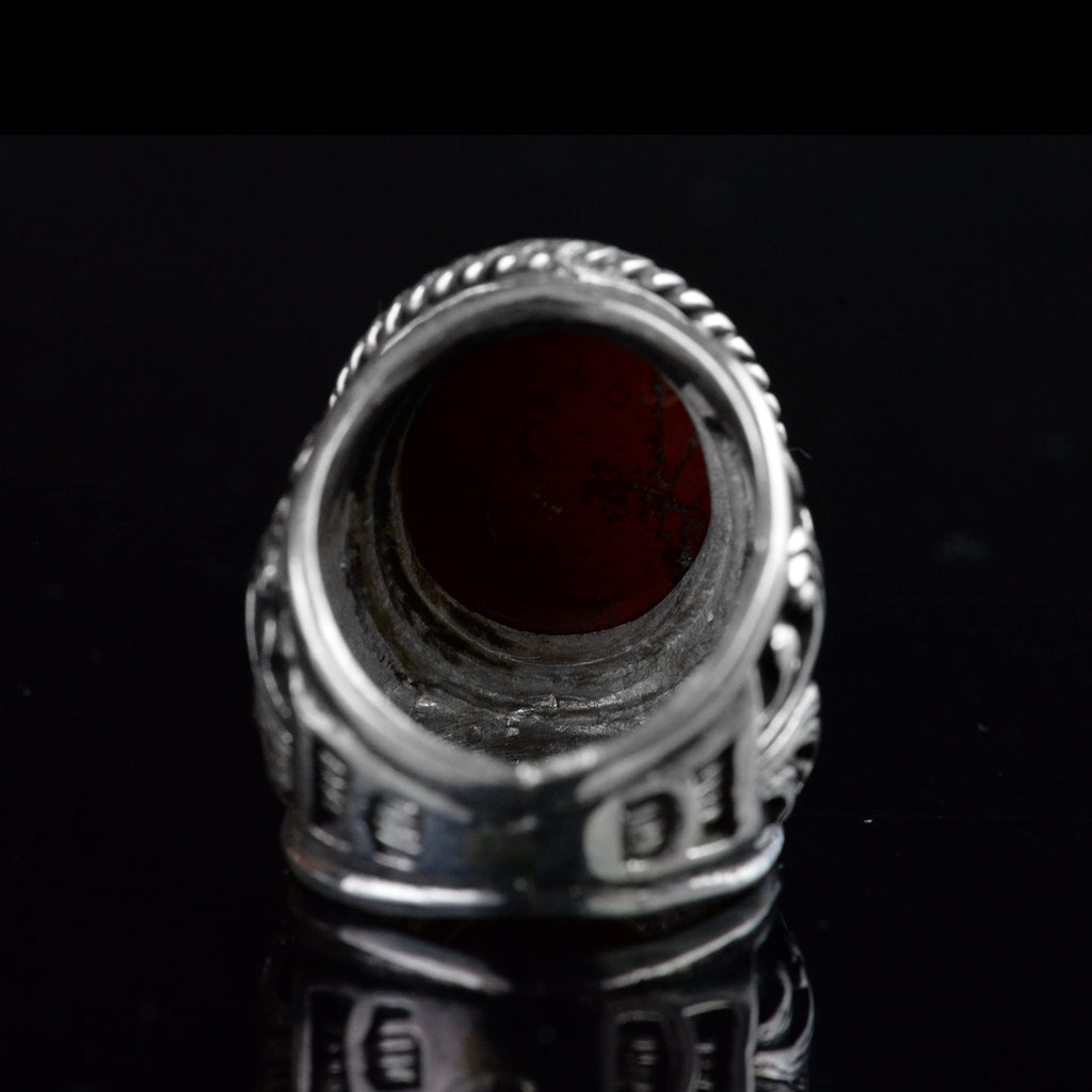 Elegant Stone Collection 925 Sterling Silver Ring - Natural Bloodstone — 8