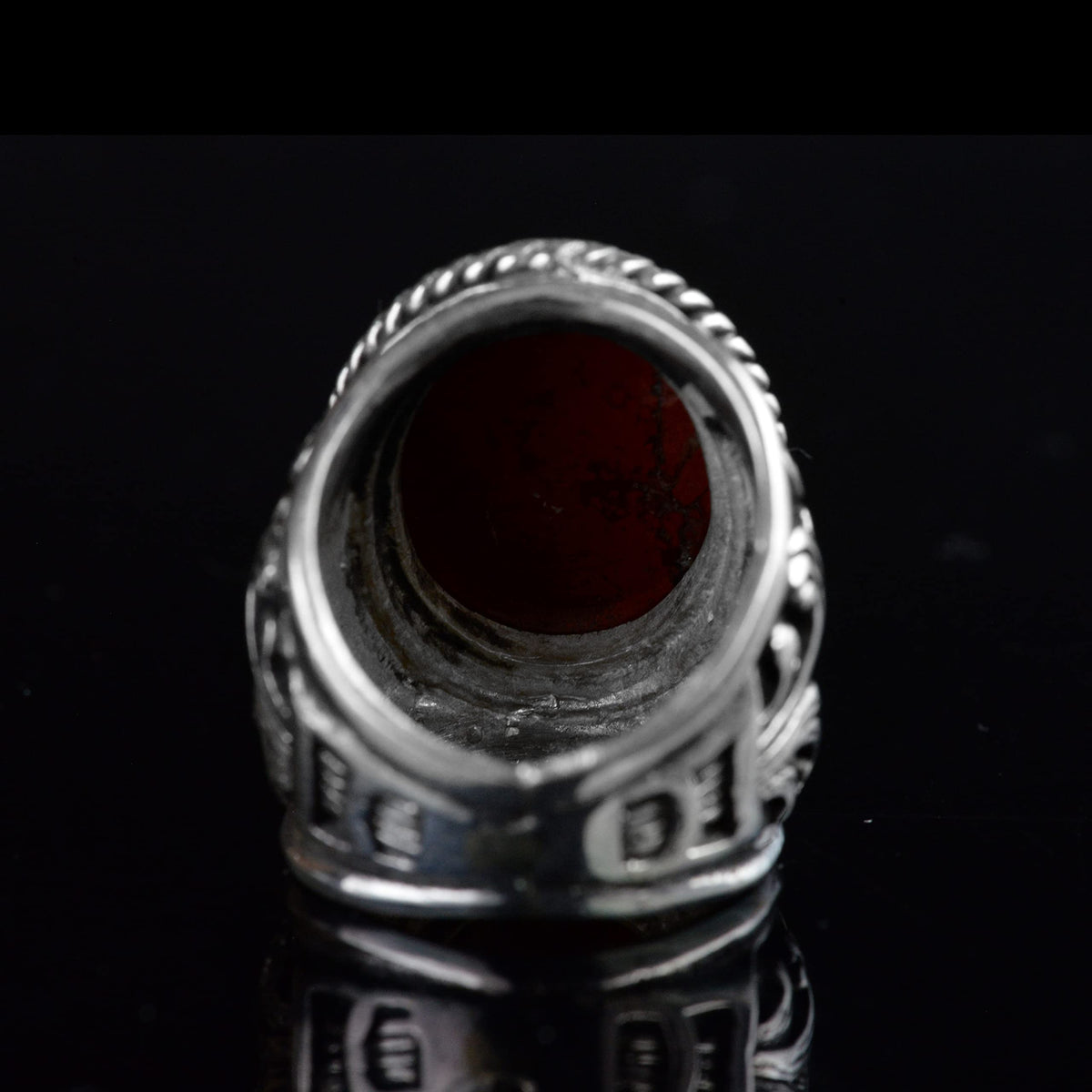 Elegant Stone Collection 925 Sterling Silver Ring - Natural Bloodstone — 8