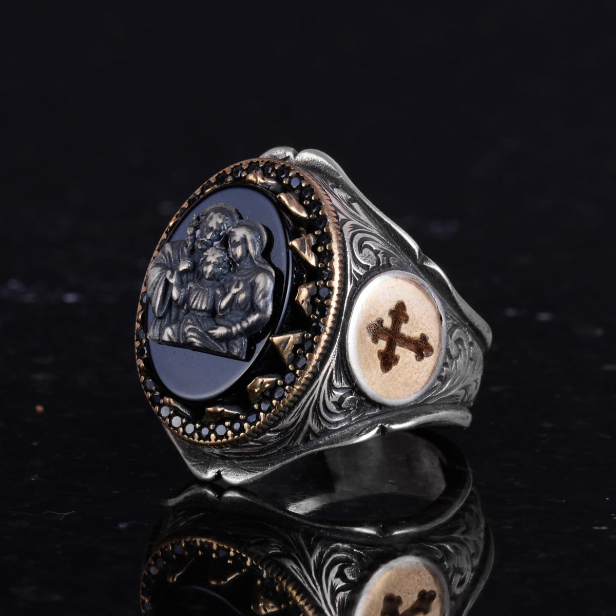 Holy Family Silver Ring — 5