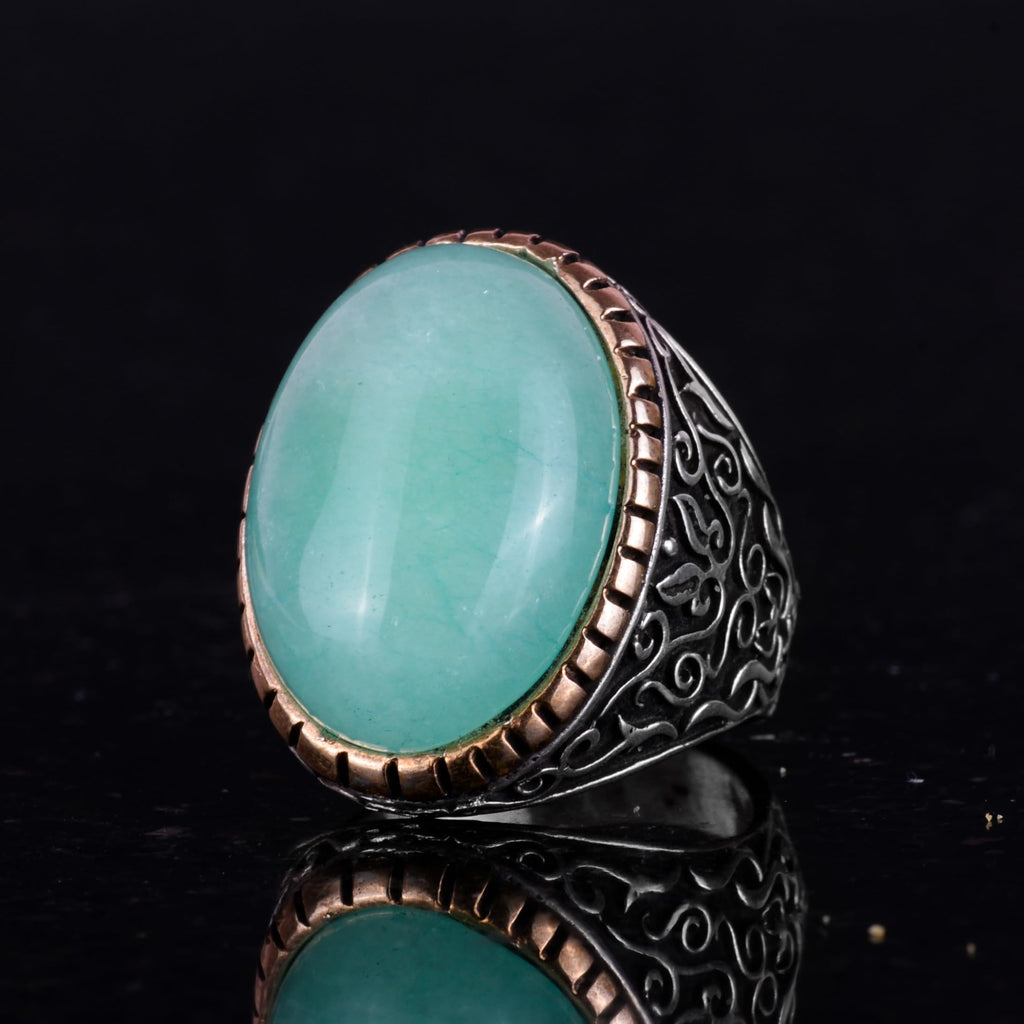 Natural Amazonite Stone Ring - 925 Sterling Silver — 5