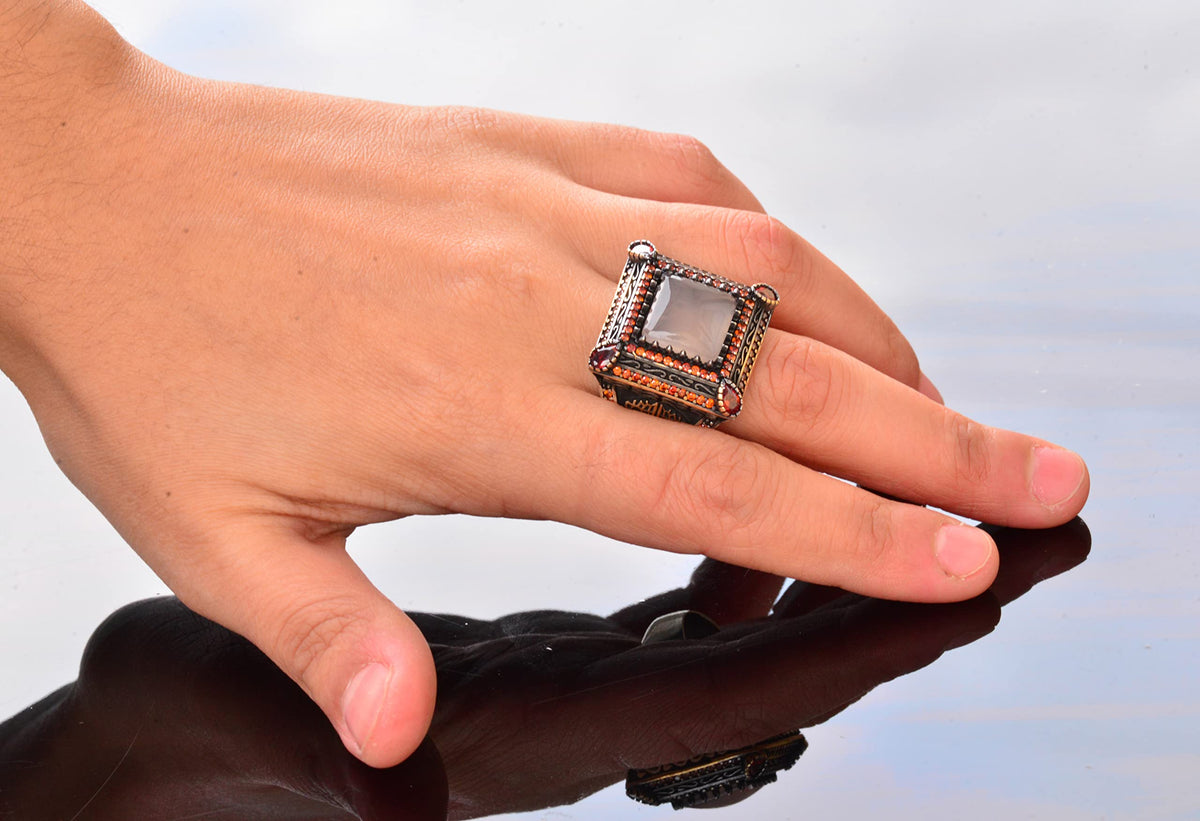 Natural Moonstone Ring - Silver Ring — 5