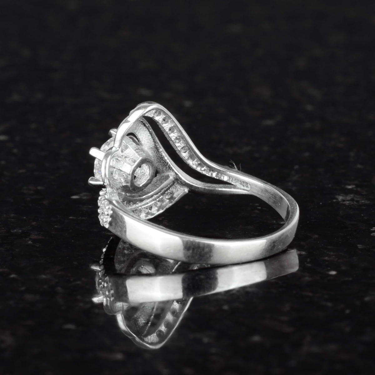 925 Sterling Silver Handcrafted Ring - Zircon Stone Engagement Ring — 6