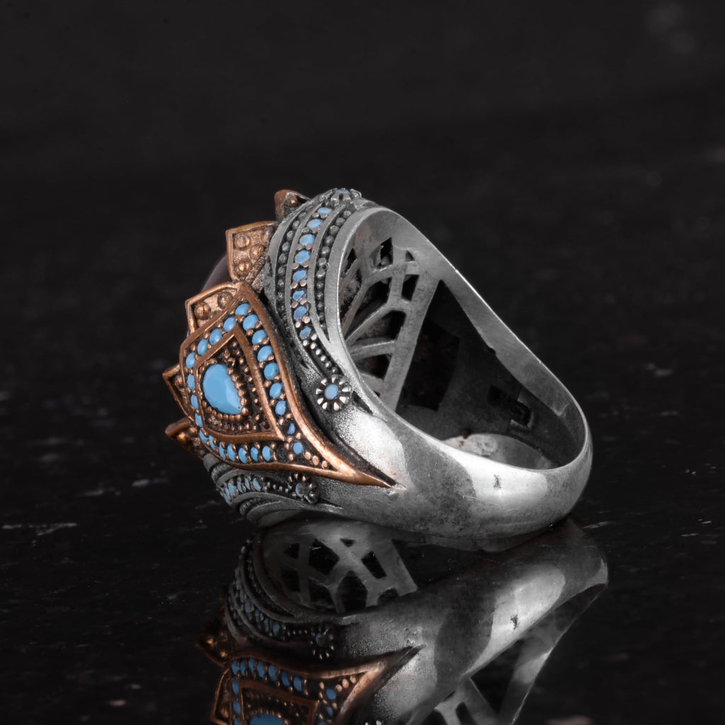 Natural Stone Ring - Handcrafted 925 Sterling Silver (Labradorite) — 5