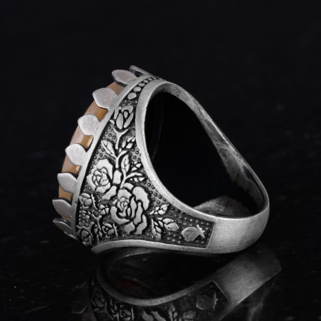 Natural Yellow Sapphire Stone Ring - Handmade Silver Ring — 6