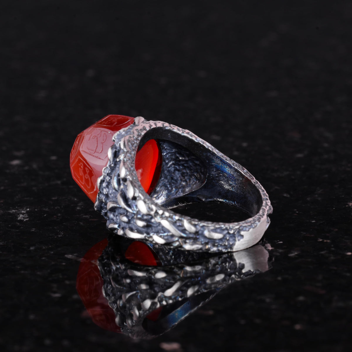Natural Agate Stone Ring, 925 Sterling Silver Ring (Model-2) — 6