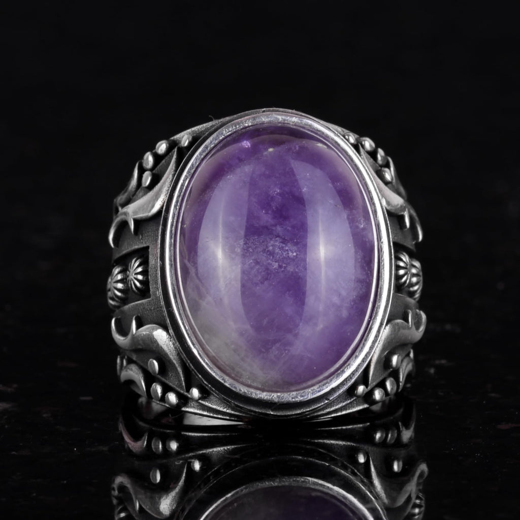 Natural Amethyst Stone Ring — 6