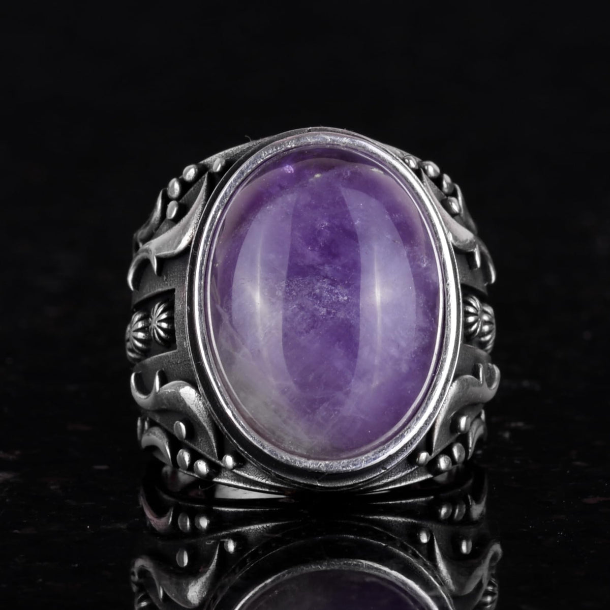 Natural Amethyst Stone Ring — 6