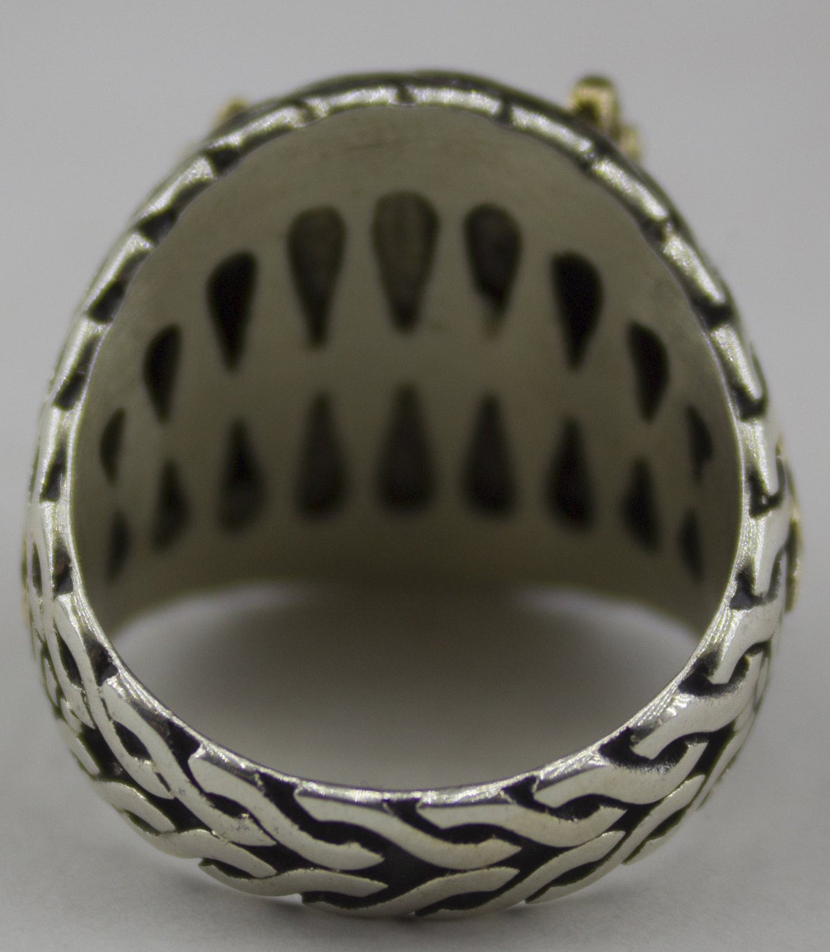 925 Sterling Silver Men's Ring - Natural Amethyst Stone - Ottoman Monogram Design - Stylish Handmade Jewelry — 5
