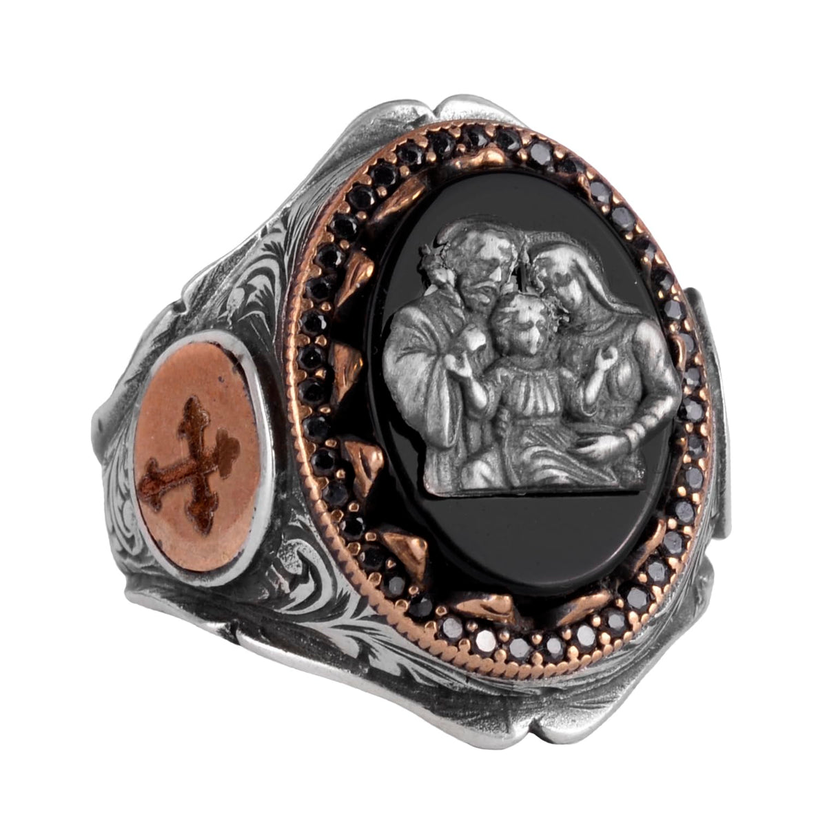 Holy Family Silver Ring