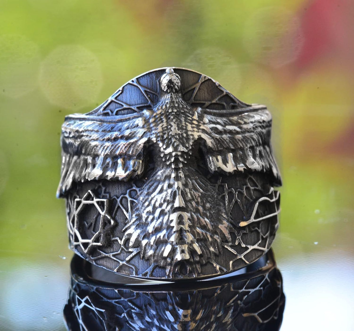 Adjustable Winged Eagle Ring - 925 Sterling Silver — 2