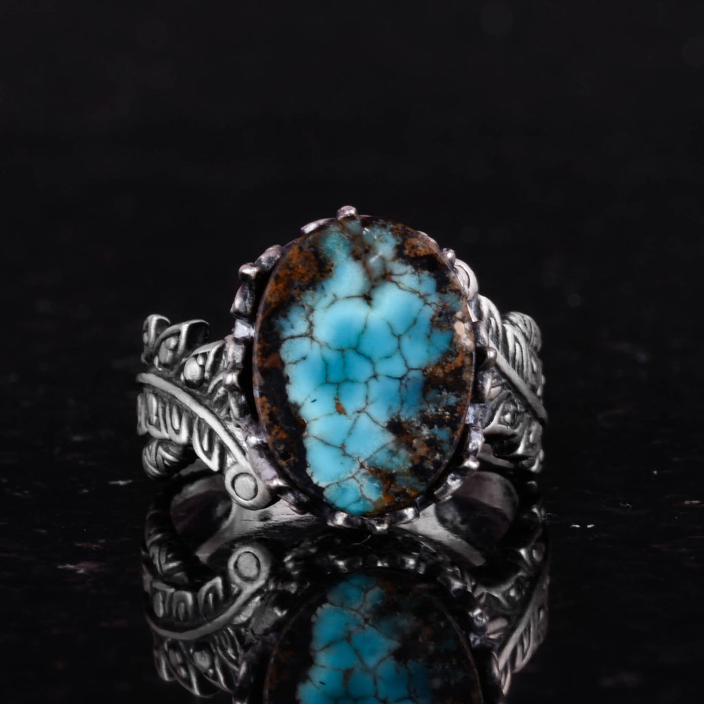 Natural Arizona Turquoise Stone Ring, 925 Sterling Silver Ring, Minimalist Handmade Ring (Model-2) — 4
