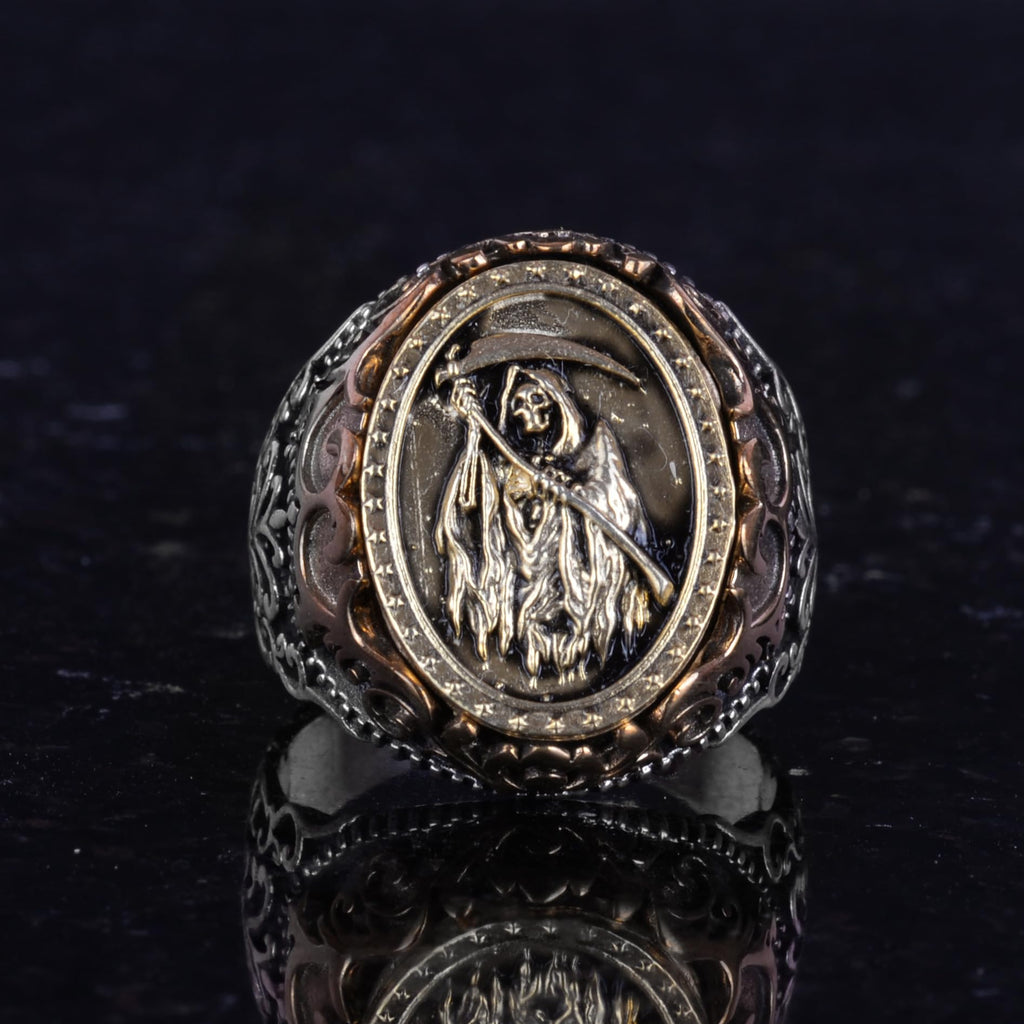Death Angel Designed Men's Ring - Skull Ring - 925 Sterling Silver Men's Ring — 4