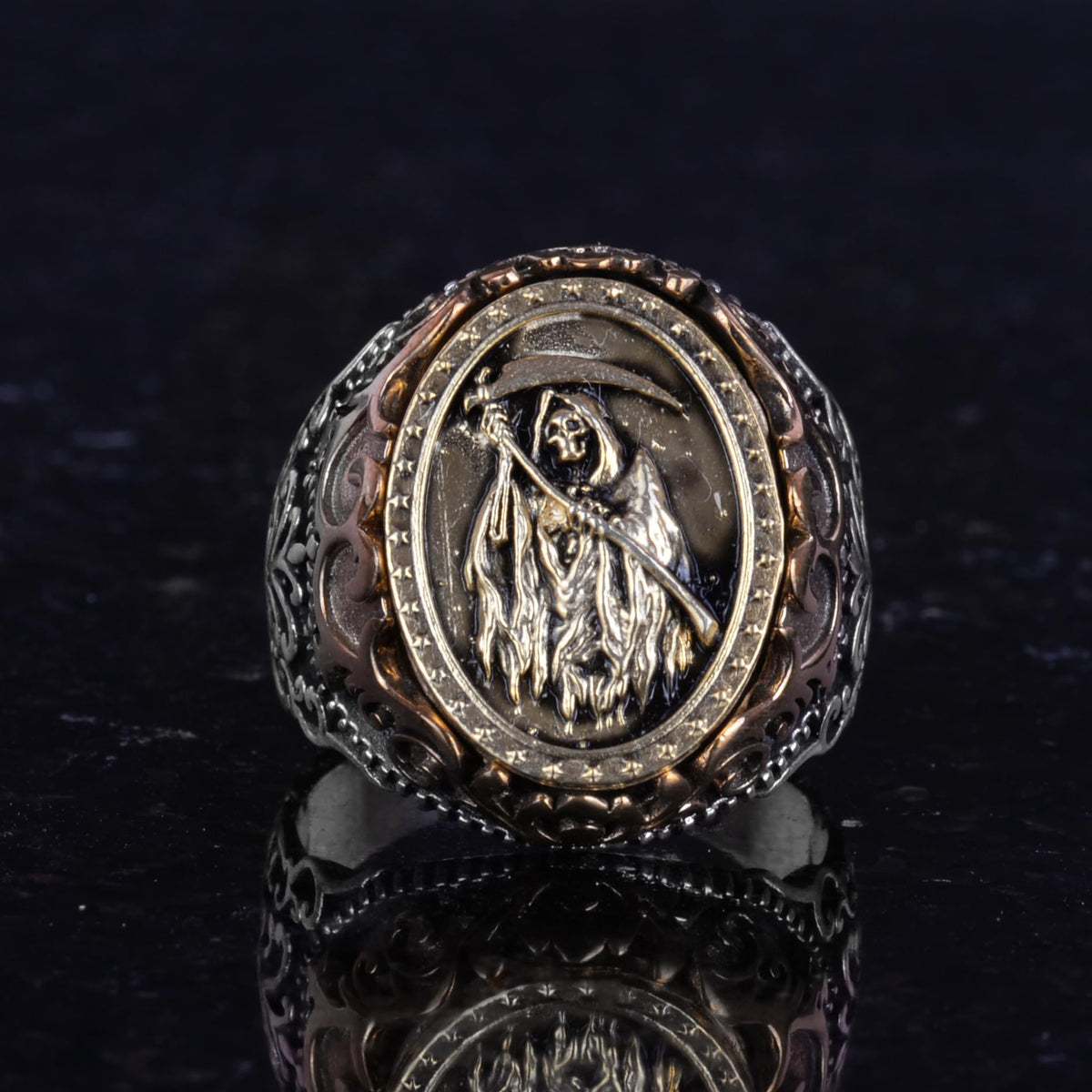Death Angel Designed Men's Ring - Skull Ring - 925 Sterling Silver Men's Ring — 4