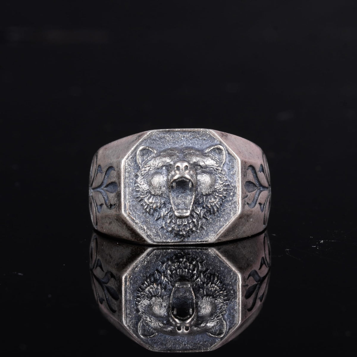 KAMBO 925 Sterling Silver Men's Bear Head Ring – Symbol of Strength, Courage, and Protection – Handmade Gothic Animal Ring — 4