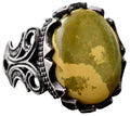 925 Sterling Silver Natural Arizona Turquoise Stone Men's Ring (Model-2)