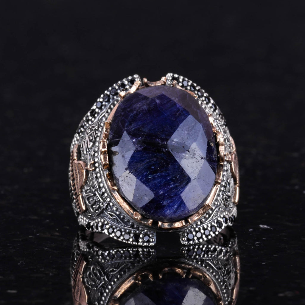 Silver Mosque Ring - 925 Sterling Silver Sapphire Stone Ring — 3