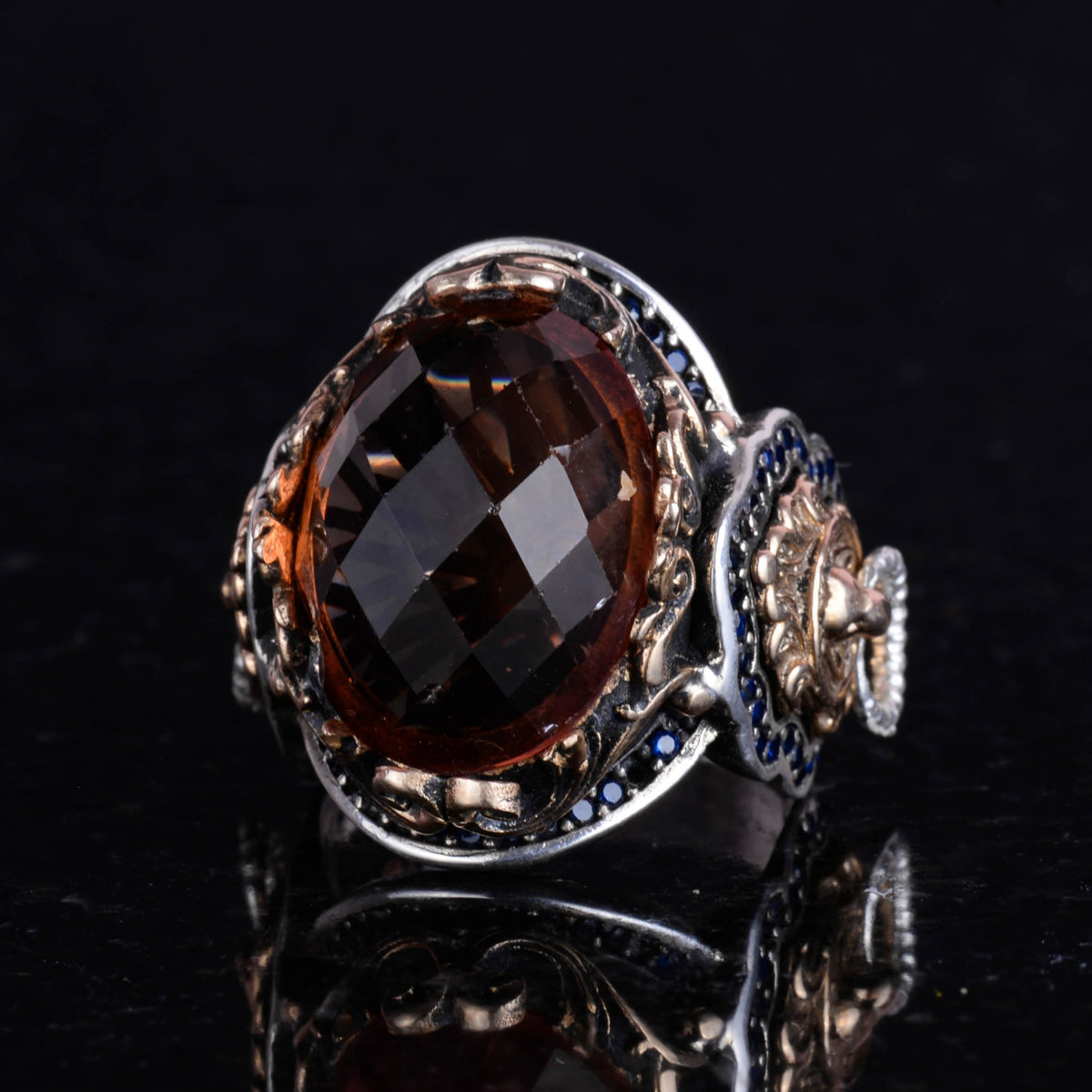 Sultanite Stone Ring, 925 Sterling Silver Men's Ring, Handmade Lion Head Men's Ring — 5