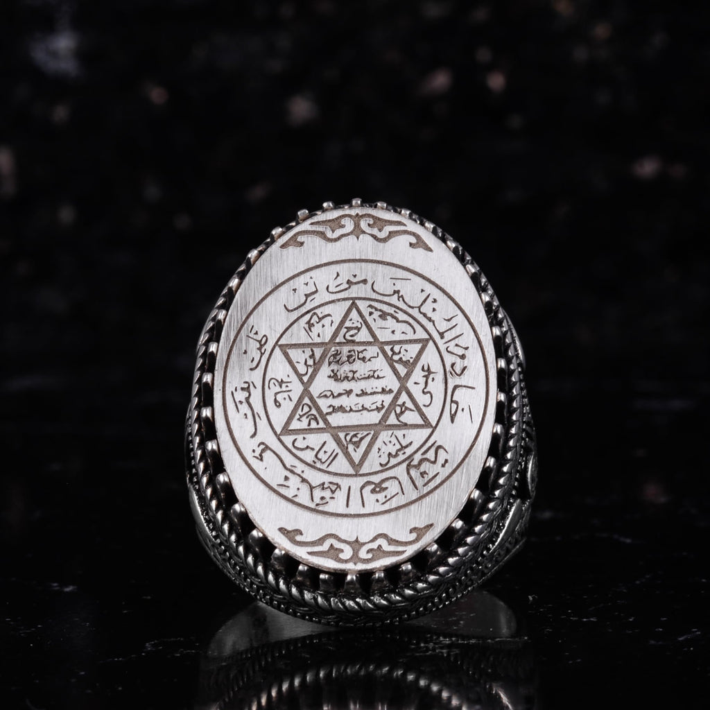 KAMBO Star of David Men's Ring – 925 Sterling Silver Seal of Solomon Ring – Handmade Religious Symbol Silver Ring — 4