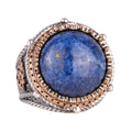 Natural Lapis Lazuli Stone Handmade Ring - 925 Sterling Silver