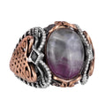 Natural Fluorite Stone Ring, 925 Sterling Silver