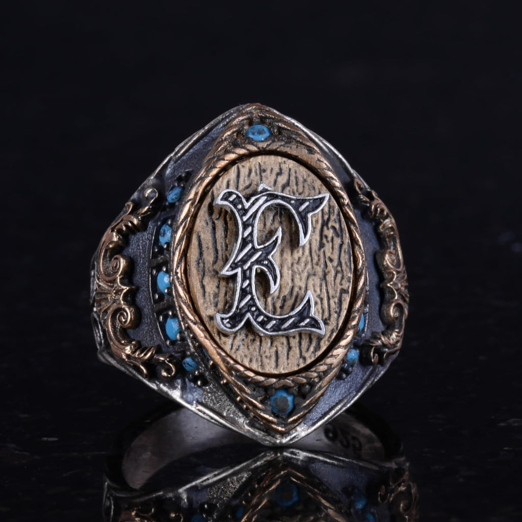 Silver Initial Ring — 5