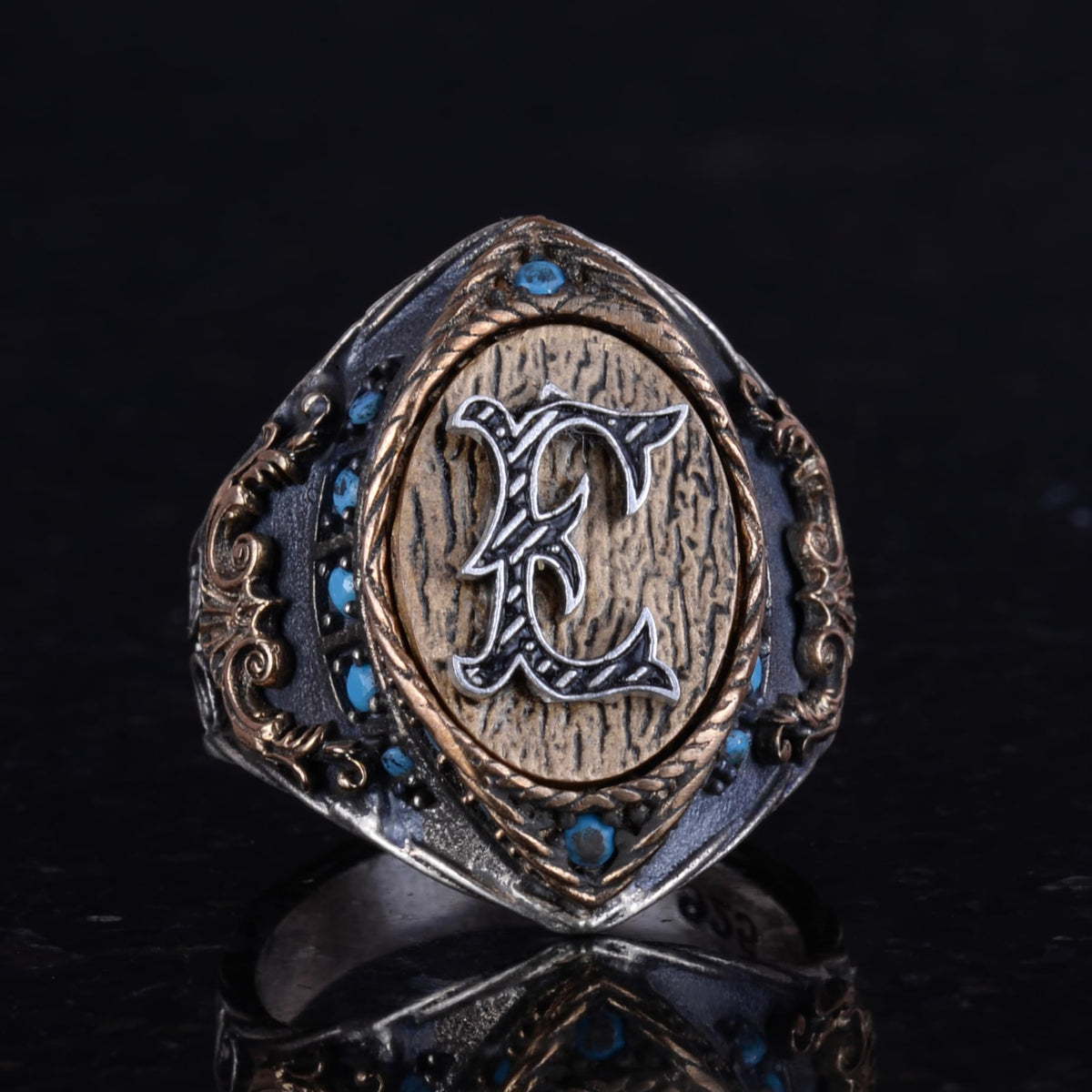 Silver Initial Ring — 5