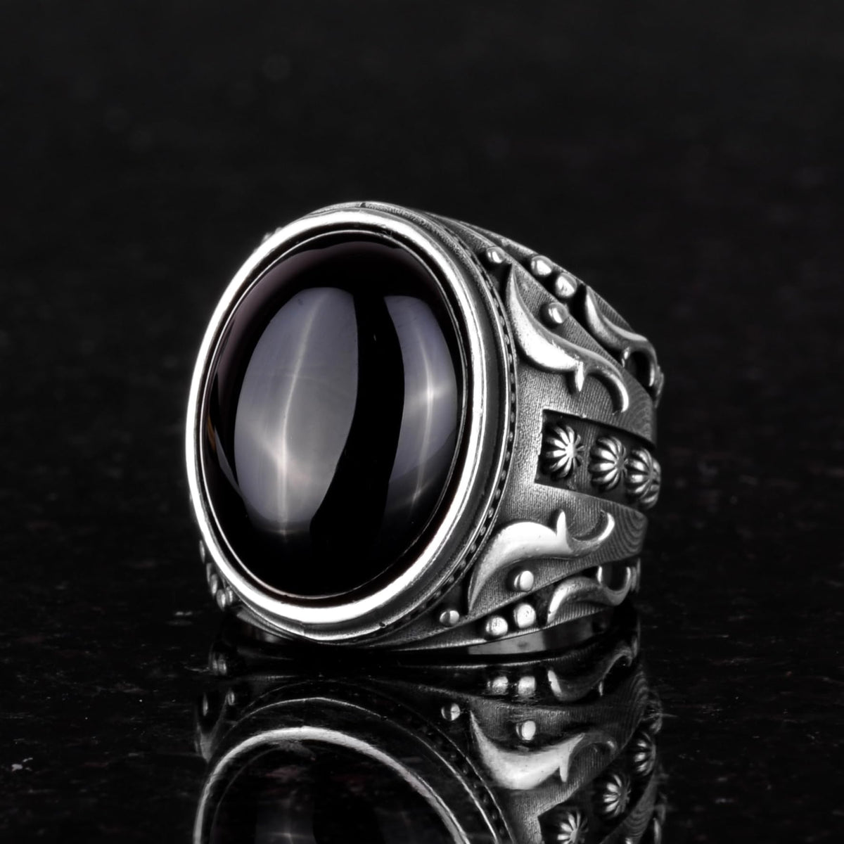 Synthetic Stone Ring, 925 Sterling Silver Ring, Design Silver Men's Ring (Model-2) — 4