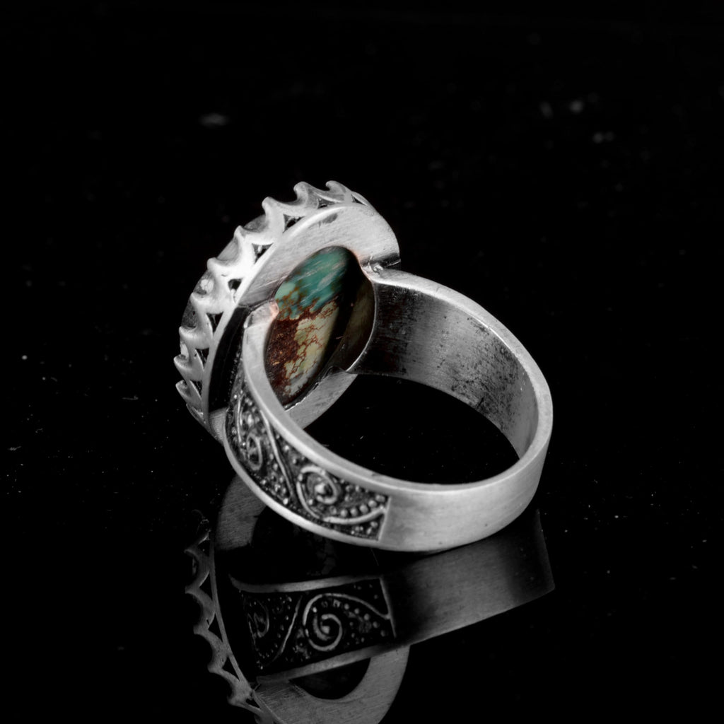 Natural Arizona Turquoise Stone Ring - 925 Sterling Silver (Model-6) — 6