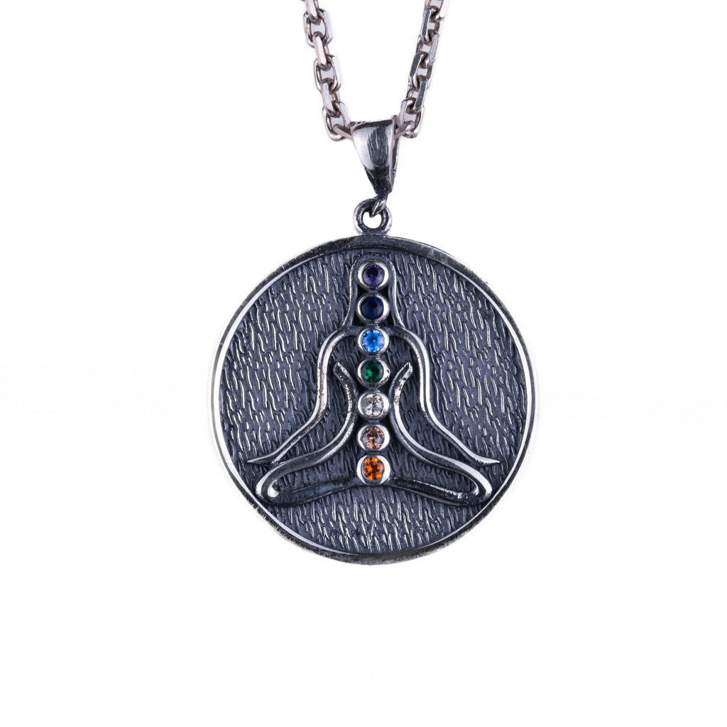 925 Sterling Silver Chakra Necklace – With 7 Chakra Stones