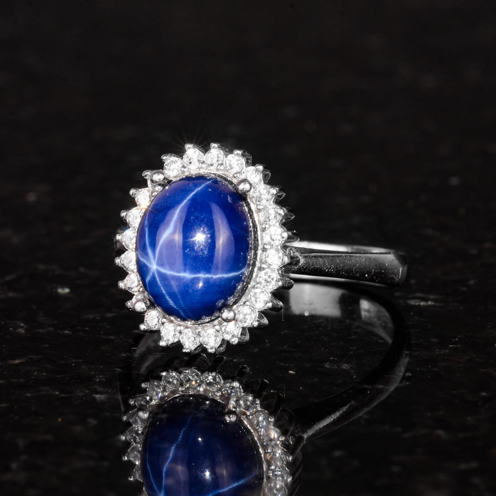 Silver Women's Ring with Real Natural Stone - Elegant Design — 5
