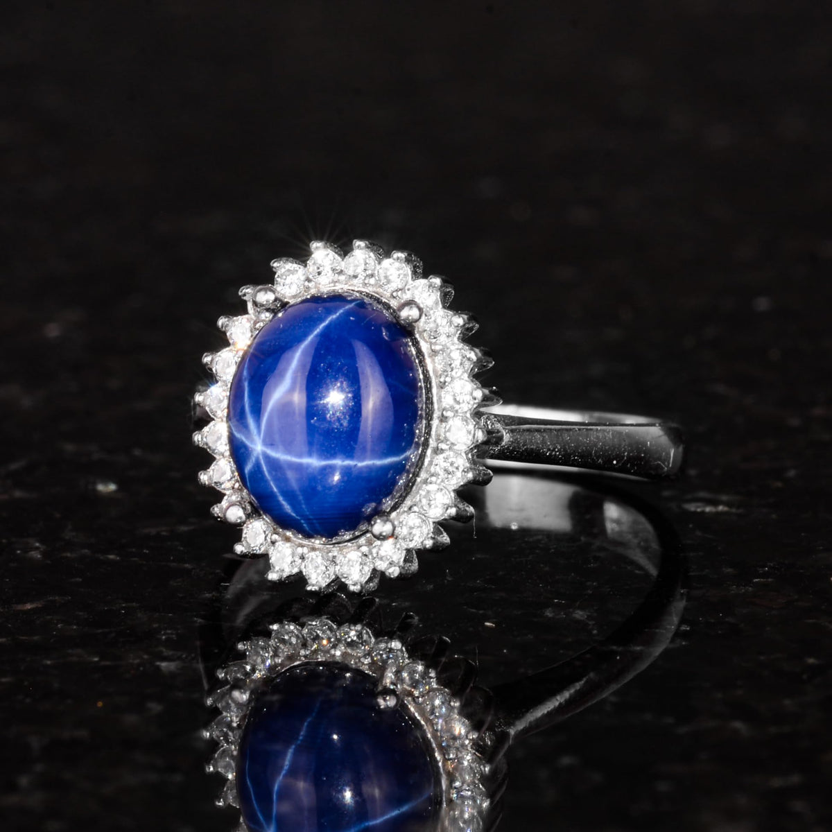 Silver Women's Ring with Real Natural Stone - Elegant Design — 5
