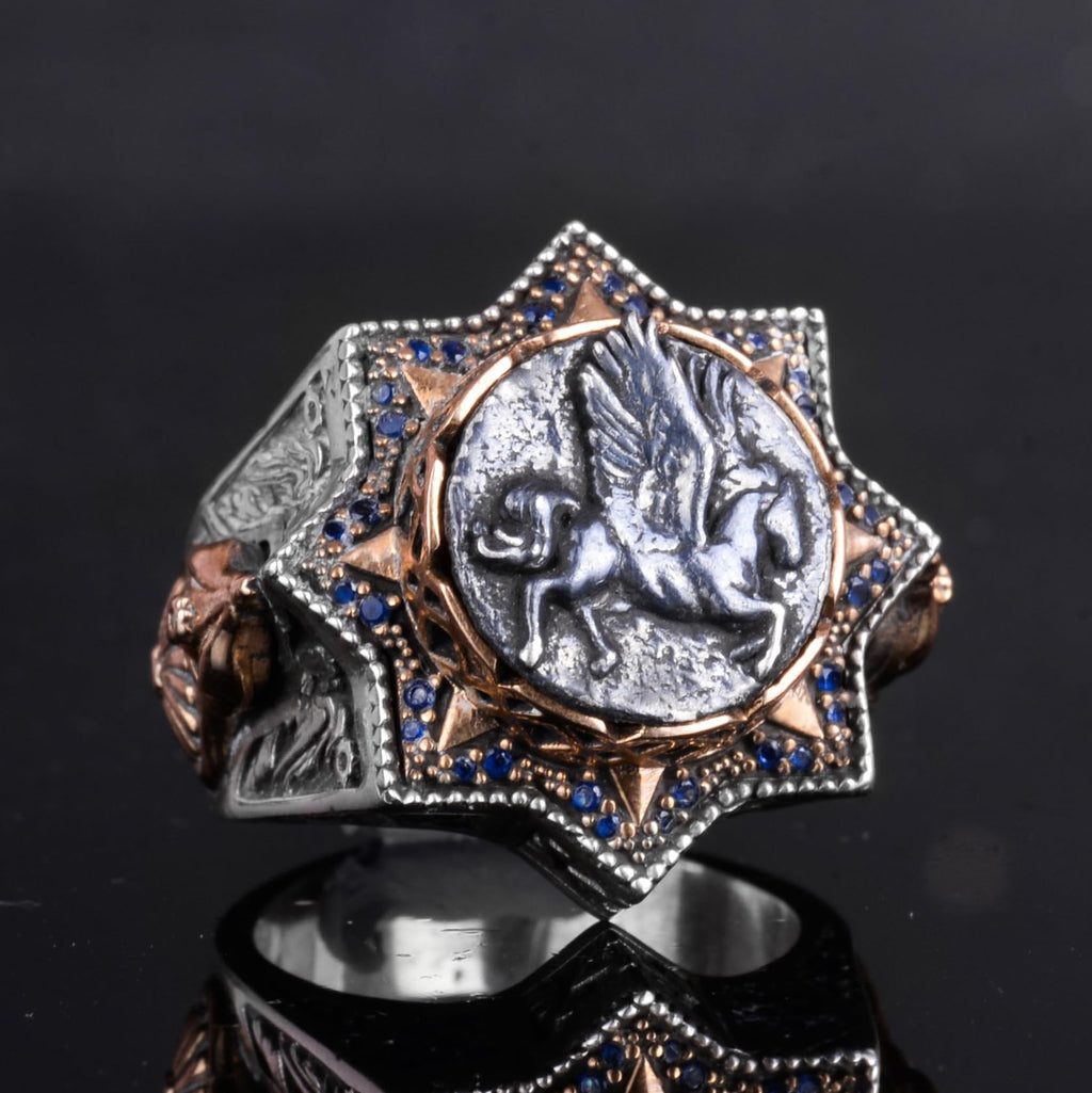 KAMBO 925 Sterling Silver Men's Ring – Spiritual Zircon and Star Symbol Design (Style - 4) — 5