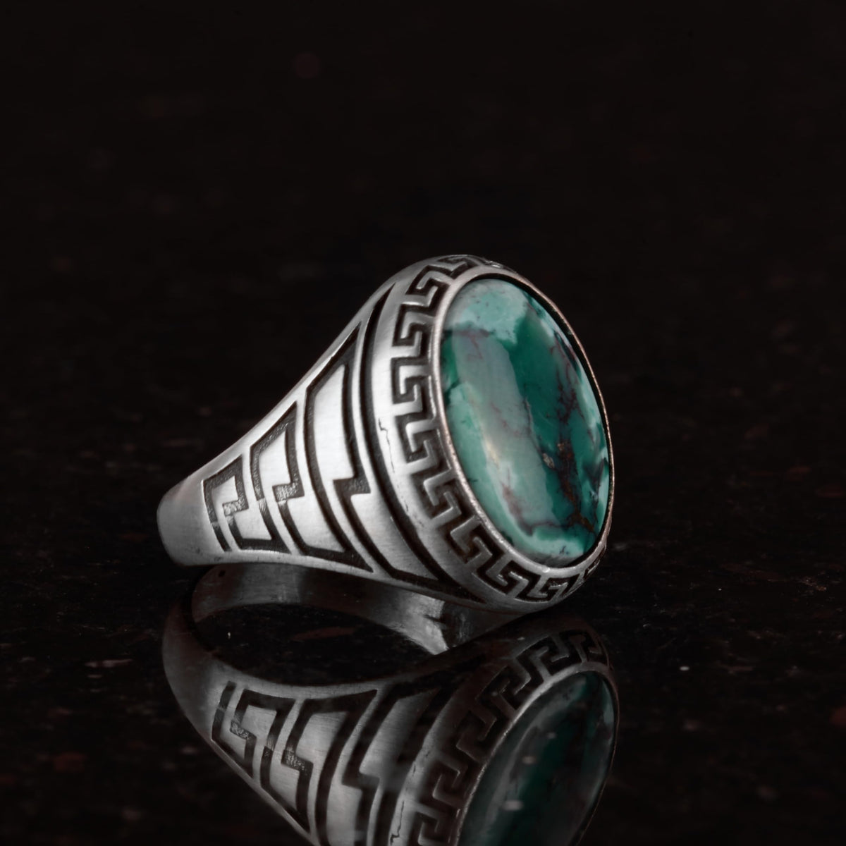 Natural Arizona Turquoise Stone Ring - 925 Sterling Silver — 4