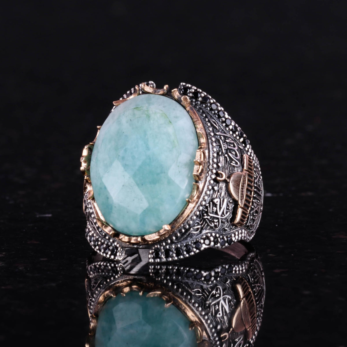 Natural Stone Ring, 925 Sterling Silver Ring (Model-2) — 5