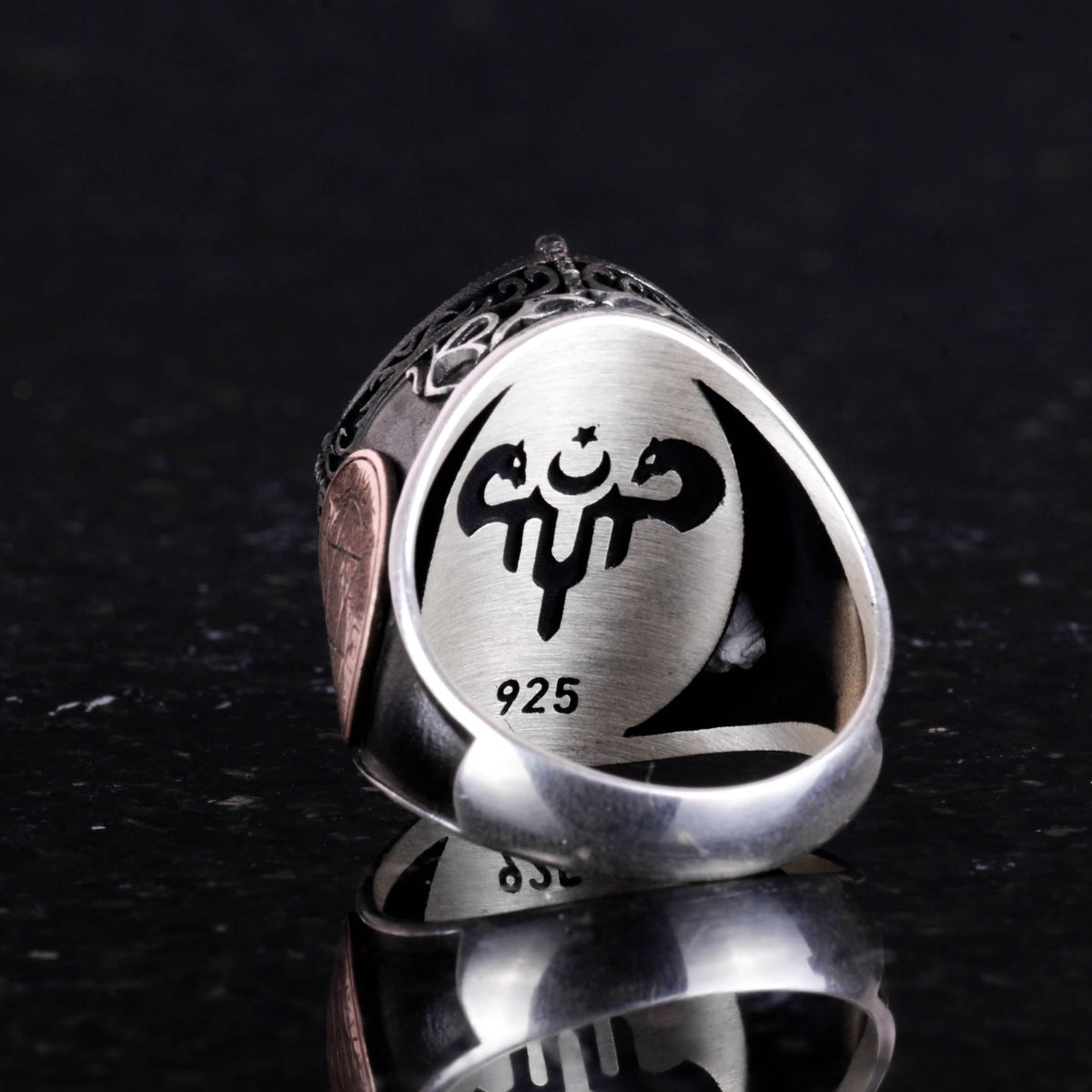 Natural Amethyst Stone Ring - 925 Sterling Silver Men's Ring — 7