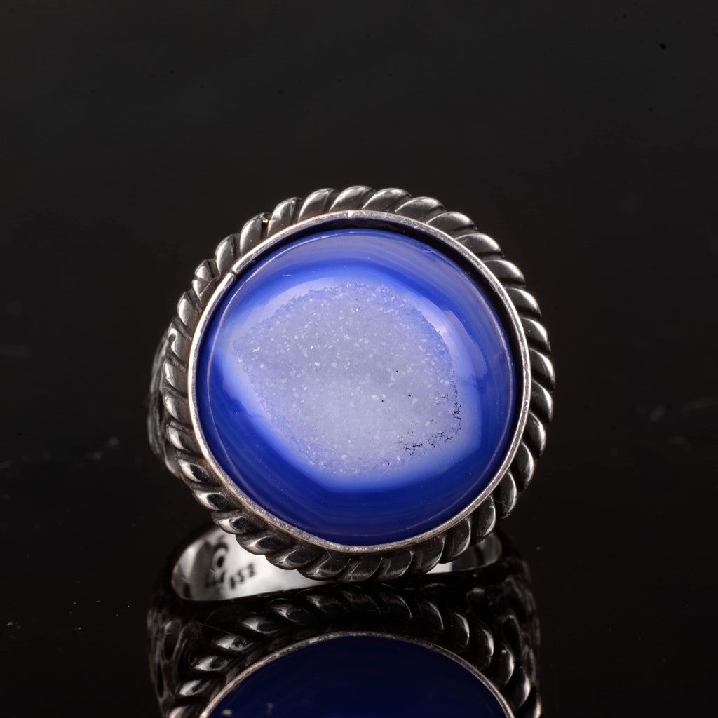 925 Sterling Silver Ring with Natural Druzy Quartz Stone (Model-2) — 3