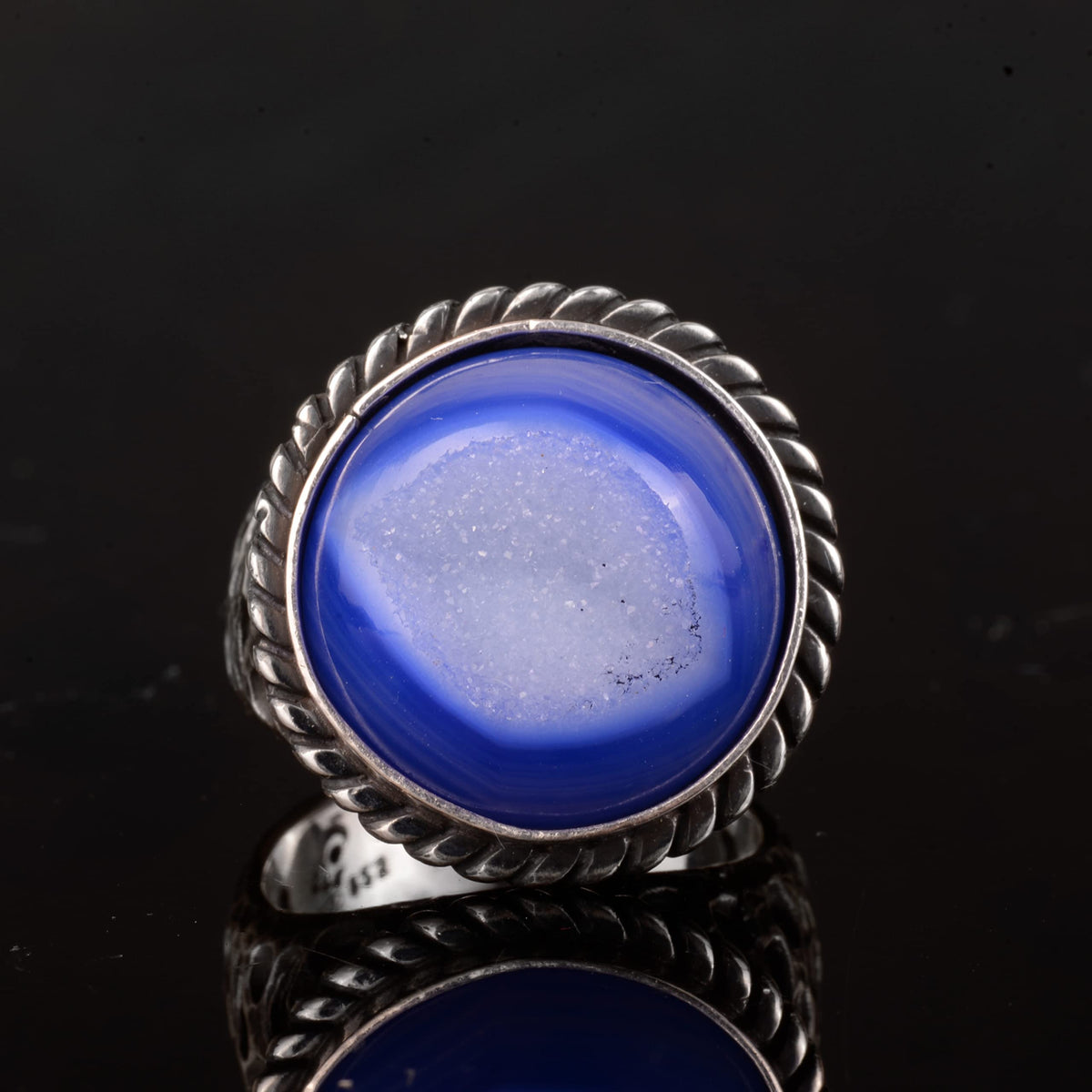 925 Sterling Silver Ring with Natural Druzy Quartz Stone (Model-2) — 3