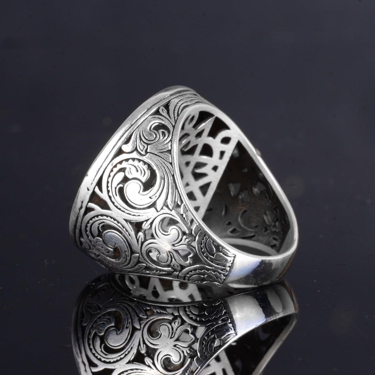 KAMBO Star of David Religious Handmade Men's Ring - 925 Sterling Silver Islamic Ring Seal of Solomon — 7