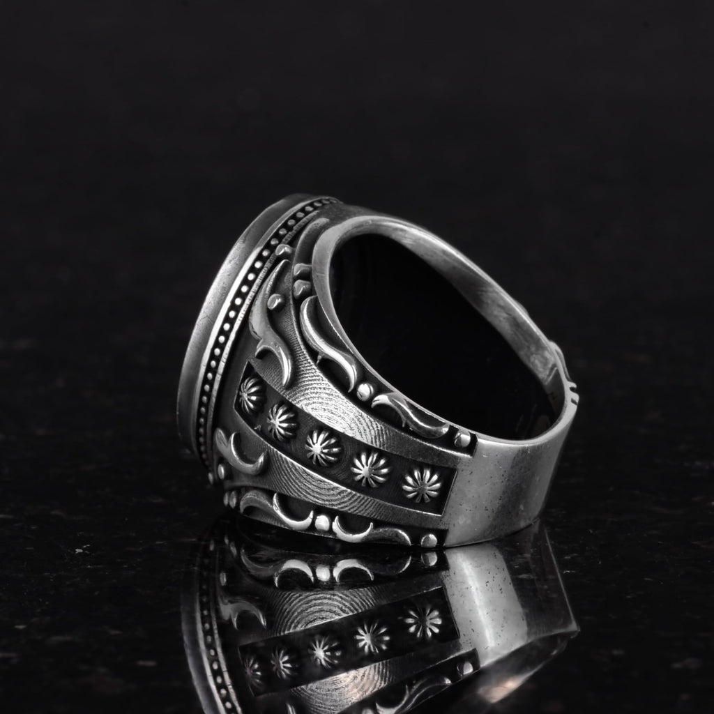 925 Sterling Silver Ring, Designer Silver Men's Ring (Mystic Topaz Stone) — 6