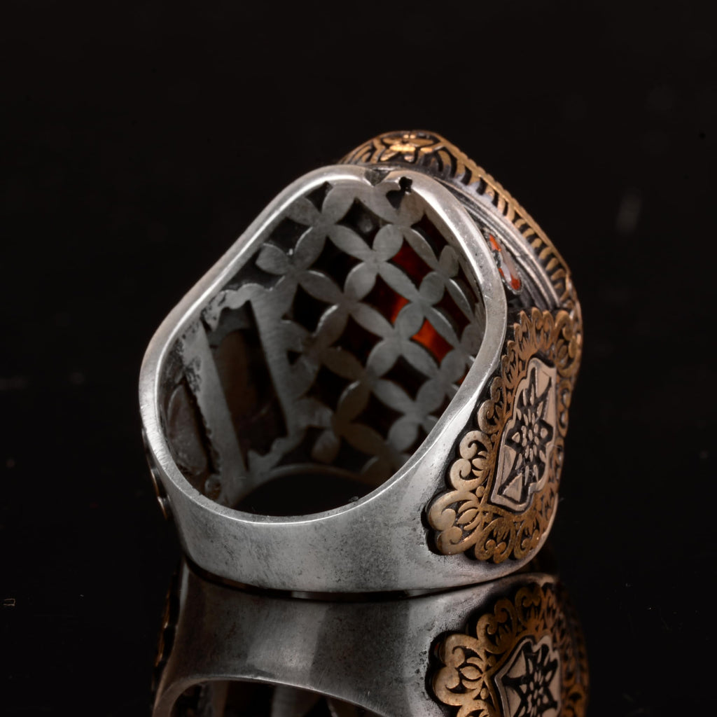 Natural Garnet Stone Ring, 925 Sterling Silver — 6