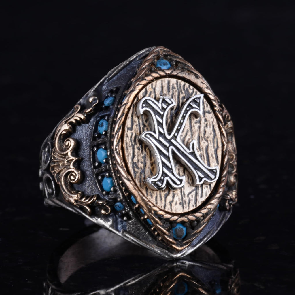 Silver Initial Ring — 2