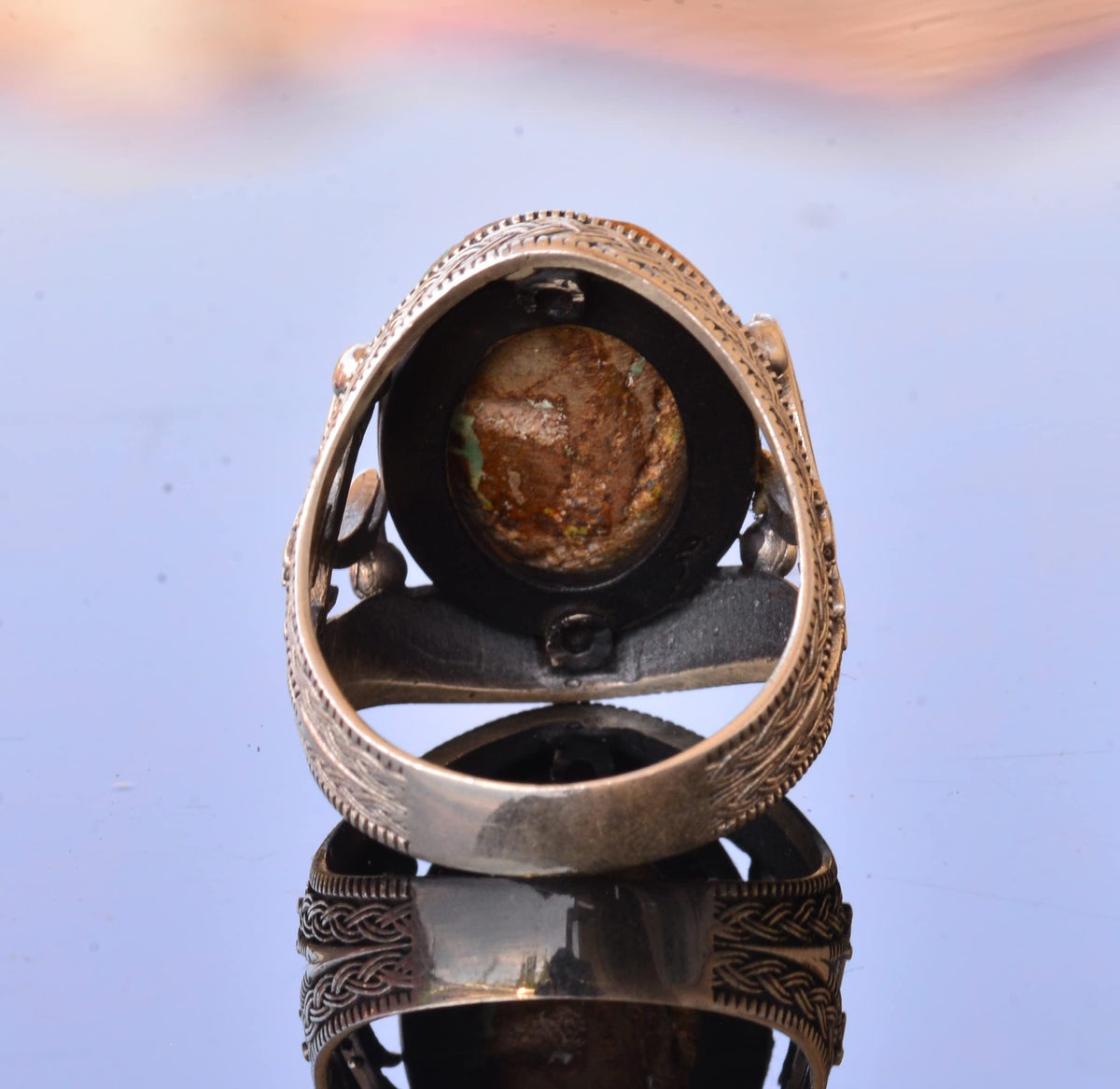 Natural Arizona Turquoise Stone Ring (Model-14) — 8