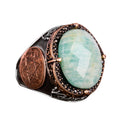 Natural Amazonite Stone Ring - 925 Sterling Silver Ring